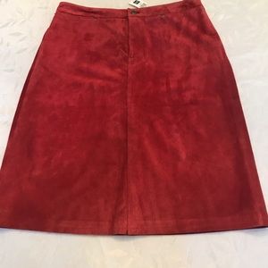 New Gap Red Suede Skirt Size 14